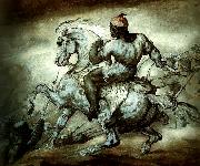 charles emile callande noir sur un cheval cabre France oil painting artist